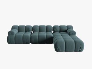 COLTAR MODULAR BELLIS, 4 LOCURI, 282 CM, VERDE PETROL 87, TAPITERIE DIN CATIFEA, DESIGN DEOSEBIT - Img 2