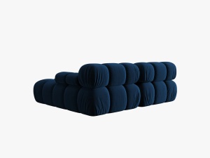 COLTAR MODULAR BELLIS, DREAPTA, 2 LOCURI, 191 CM, ALBASTRU 81, TAPITERIE DIN CATIFEA, DESIGN DEOSEBIT - Img 6