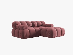COLTAR MODULAR BELLIS, DREAPTA, 2 LOCURI, 191 CM, ROZ 63, TAPITERIE DIN CATIFEA, DESIGN DEOSEBIT - Img 5