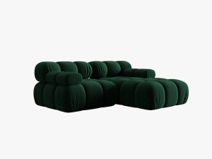 COLTAR MODULAR BELLIS, DREAPTA, 2 LOCURI, 191 CM, VERDE 38, TAPITERIE DIN CATIFEA, MICADONI - Img 5