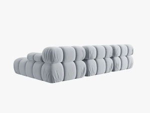 COLTAR MODULAR BELLIS, DREAPTA, 3 LOCURI, 285 CM, ALBASTRU DESCHIS 80, TAPITERIE DIN CATIFEA, DESIGN DEOSEBIT - Img 2