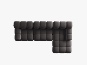 COLTAR MODULAR BELLIS, DREAPTA, 3 LOCURI, 285 CM, GRI INCHIS 97, TAPITERIE DIN CATIFEA, DESIGN DEOSEBIT - Img 2