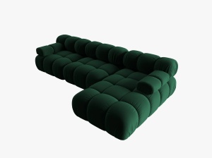 COLTAR MODULAR BELLIS, DREAPTA, 3 LOCURI, 285 CM, VERDE 38, TAPITERIE DIN CATIFEA, DESIGN DEOSEBIT - Img 5