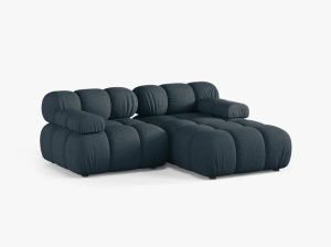COLTAR MODULAR BELLIS, PE DREAPTA, PETROL INCHIS, CU TAPITERIE DIN TEXTIL STRUCTURAT LIBERTY, MICADONI - Img 2
