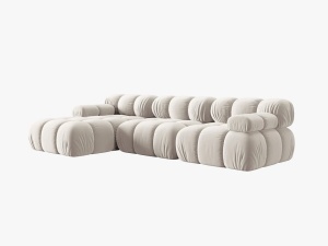 COLTAR MODULAR BELLIS, STANGA, 3 LOCURI, 285 CM, BEJ DESCHIS 21, TAPITERIE DIN CATIFEA, DESIGN DEOSEBIT - Img 3