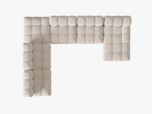 COLTAR MODULAR BELLIS, STANGA, 6 LOCURI, 379 CM, BEJ DESCHIS 23, TAPITERIE DIN CATIFEA 3D, DESIGN DEOSEBIT - Img 6