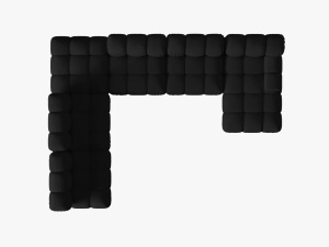 COLTAR MODULAR BELLIS, STANGA, 6 LOCURI, 379 CM, NEGRU 19, TAPITERIE DIN CATIFEA 3D, DESIGN DEOSEBIT - Img 7
