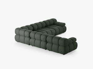 COLTAR MODULAR BELLIS, VERDE INCHIS, CU TAPITERIE DIN TEXTIL STRUCTURAT LIBERTY, MICADONI - Img 3