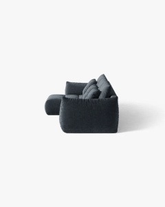 COLTAR MODULAR BLOOM, PE DREAPTA, ALBASTRU MARIN, 327 CM, CU TAPITERIE DIN TEXTIL STRUCTURAT WIND, MICADONI - Img 3