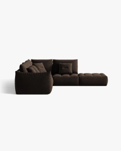 COLTAR MODULAR BLOOM, PE DREAPTA, MARO INCHIS, 316 CM, CU TAPITERIE DIN TEXTIL CATIFEA BLUVEL, MICADONI - Img 3