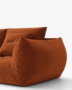 COLTAR MODULAR BLOOM, PE STANGA, CARAMIZIU, 327 CM, CU TAPITERIE DIN TEXTIL CATIFEA CASINO, MICADONI - Img 4