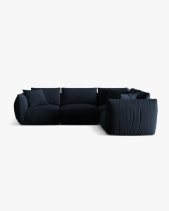 COLTAR MODULAR CHRIS, PE DREAPTA, 210X295, ALBASTRU ROYAL, CU TAPITERIE DIN TEXTIL CATIFEA CASINO, MICADONI