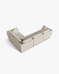 COLTAR MODULAR CHRIS, PE DREAPTA, 210X295, NATURAL, CU TAPITERIE DIN TEXTIL STRUCTURAT LINS, MICADONI - Img 2