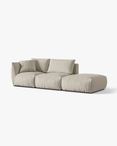 COLTAR MODULAR CHRIS, PE DREAPTA, 315X100, NATURAL, CU TAPITERIE DIN TEXTIL STRUCTURAT LINS, MICADONI - Img 3