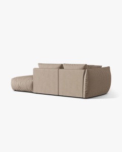 COLTAR MODULAR CHRIS, PE DREAPTA, 315X100, NISIPIU, CU TAPITERIE DIN TEXTIL STRUCTURAT LINS, MICADONI - Img 3