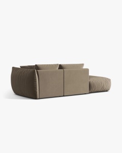 COLTAR MODULAR CHRIS, PE STANGA, 315X100, MARO DESCHIS, CU TAPITERIE DIN TEXTIL CATIFEA CASINO, MICADONI - Img 2