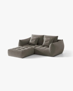 COLTAR MODULAR, CU 3 LOCURI, BLOOM, GRI, 232 CM, CU TAPITERIE DIN TEXTIL CATIFEA CASINO, MICADONI - Img 2