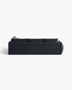 COLTAR MODULAR, CU 4 LOCURI, BLOOM, PE DREAPTA, ALBASTRU MARIN, 316 CM, CU TAPITERIE DIN TEXTIL STRUCTURAT WIND, MICADONI - Img 4