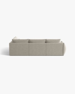 COLTAR MODULAR, CU 4 LOCURI, BLOOM, PE DREAPTA, GRI DESCHIS, 316 CM, CU TAPITERIE DIN TEXTIL STRUCTURAT WIND, MICADONI - Img 4