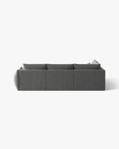 COLTAR MODULAR, CU 4 LOCURI, BLOOM, PE STANGA, GRI INCHIS, 316 CM, CU TAPITERIE DIN TEXTIL STRUCTURAT WIND, MICADONI - Img 4