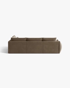 COLTAR MODULAR, CU 4 LOCURI, BLOOM, PE STANGA, MARO DESCHIS, 316 CM, CU TAPITERIE DIN TEXTIL CATIFEA CASINO, MICADONI - Img 4