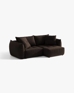 COLTAR MODULAR EXTENSIBIL, BLOOM, PE DREAPTA, MARO INCHIS, 250 CM, CU TAPITERIE DIN TEXTIL CATIFEA BLUVEL, MICADONI - Img 2