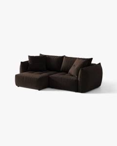 COLTAR MODULAR EXTENSIBIL, BLOOM, PE STANGA, MARO INCHIS, 250 CM, CU TAPITERIE DIN TEXTIL CATIFEA BLUVEL, MICADONI - Img 2