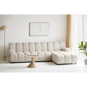 COLTAR MODULAR LIVING TAZA 275CM, DIN LEMN SI TEXTIL, CULOARE BEJ NISIPIU, HOUSE NORDIC - Img 2
