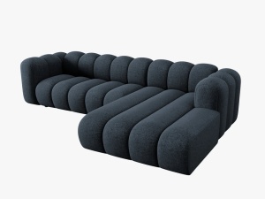 COLTAR MODULAR LUPIN, DREAPTA, 4 LOCURI, 288 CM, ALBASTRU ROYAL 86, TAPITERIE CHENILLE, DESIGN DEOSEBIT - Img 4