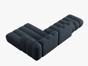 COLTAR MODULAR LUPIN, DREAPTA, 5 LOCURI, 294 CM, ALBASTRU ROYAL 86, TAPITERIE CHENILLE, DESIGN DEOSEBIT - Img 5