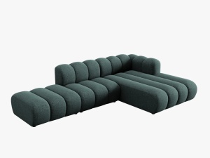 COLTAR MODULAR LUPIN, DREAPTA, 5 LOCURI, 294 CM, VERDE PETROL 78, TAPITERIE CHENILLE, DESIGN DEOSEBIT - Img 3