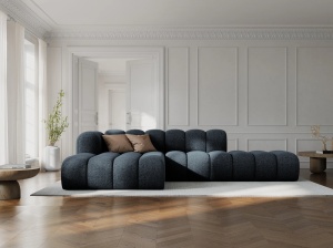 COLTAR MODULAR LUPIN, STANGA, 5 LOCURI, 294 CM, ALBASTRU ROYAL 86, TAPITERIE CHENILLE, DESIGN DEOSEBIT