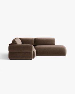 COLTAR MODULAR, OPHELIA, CIOCOLATIU, PE DREAPTA, 289 CM, CU TAPITERIE DIN TEXTIL CATIFEA VENUS, MICADONI - Img 3