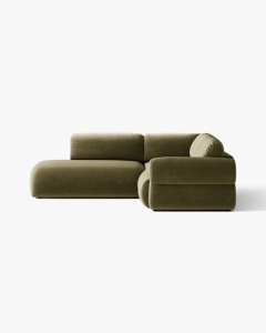 COLTAR MODULAR, OPHELIA, VERDE, PE STANGA, 289 CM, CU TAPITERIE DIN TEXTIL CATIFEA VENUS, MICADONI - Img 3