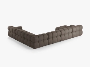 COLTAR MODULAR PANORAMIC, BELLIS, PE DREAPTA, CAPPUCCINO, CU TAPITERIE DIN TEXTIL STRUCTURAT LIBERTY, MICADONI - Img 3