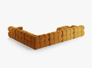 COLTAR MODULAR PANORAMIC BELLIS, PE DREAPTA, CU TAPITERIE DIN CATIFEA VENUS, MICADONI - Img 3