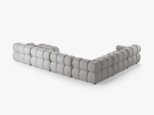 COLTAR MODULAR PANORAMIC BELLIS, PE STANGA, GRI DESCHIS, CU TAPITERIE DIN TEXTIL STRUCTURAT LIBERTY, MICADONI - Img 3