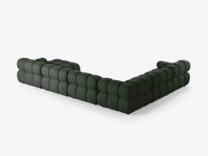 COLTAR MODULAR PANORAMIC BELLIS, PE STANGA, VERDE INCHIS, CU TAPITERIE DIN TEXTIL STRUCTURAT LIBERTY, MICADONI - Img 3