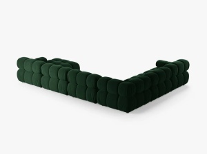COLTAR MODULAR PANORAMIC BELLIS, PE STANGA, VERDE SMARALD, CU TAPITERIE DIN CATIFEA BLUVEL, MICADONI - Img 4