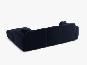 COLTAR MOLINO, 225 CM, PE DREAPTA, ALBASTRU ROYAL, CU TAPITERIE DIN TEXTIL CATIFEA CASINO, MICADONI - Img 3