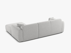 COLTAR MOLINO, 225 CM, PE DREAPTA, ARGINTIU, CU TAPITERIE DIN TEXTIL CHENILLE EDEN, MICADONI - Img 3
