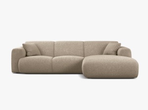 COLTAR MOLINO, 225 CM, PE DREAPTA, BEJ INCHIS, CU TAPITERIE DIN TEXTIL CHENILLE EDEN, MICADONI