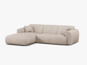 COLTAR MOLINO, 225 CM, PE STANGA, BEJ, CU TAPITERIE DIN TEXTIL CHENILLE REBEL, MICADONI - Img 2