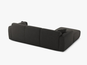 COLTAR MOLINO, 225 CM, PE STANGA, GRI INCHIS, CU TAPITERIE DIN TEXTIL CHENILLE EDEN, MICADONI - Img 3