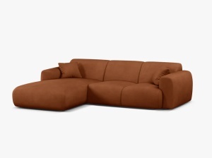COLTAR MOLINO, 225 CM, PE STANGA, PORTOCALIU, CU TAPITERIE DIN TEXTIL CHENILLE REBEL, MICADONI - Img 2