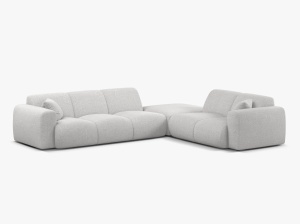 COLTAR MOLINO, 315 CM, PE DREAPTA, ARGINTIU, CU TAPITERIE DIN TEXTIL CHENILLE EDEN, MICADONI