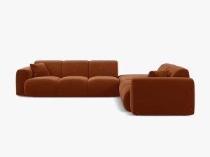 COLTAR MOLINO, 315 CM, PE DREAPTA, CARAMIZIU, CU TAPITERIE DIN TEXTIL CATIFEA VELVET CASINO, MICADONI - Img 2