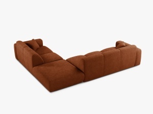COLTAR MOLINO, 315 CM, PE DREAPTA, CARAMIZIU, CU TAPITERIE DIN TEXTIL BOUCLE BALOO, MICADONI - Img 3