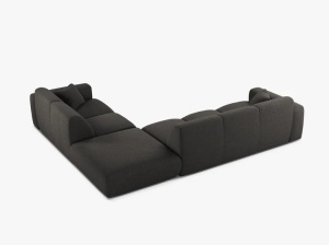 COLTAR MOLINO, 315 CM, PE DREAPTA, GRI INCHIS, CU TAPITERIE DIN TEXTIL CHENILLE EDEN, MICADONI - Img 3