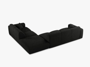 COLTAR MOLINO, 315 CM, PE DREAPTA, NEGRU, CU TAPITERIE DIN TEXTIL BOUCLE BALOO, MICADONI - Img 3